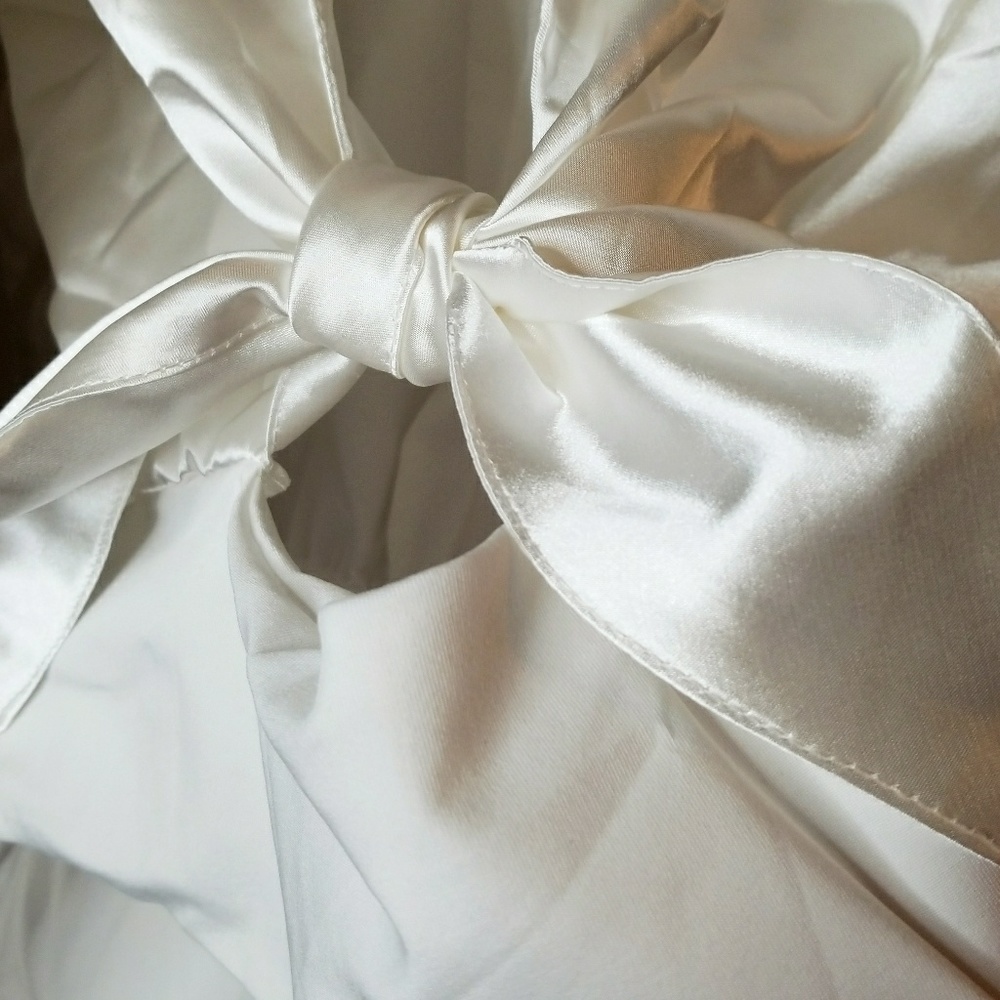 Last M• Front Tie Long Sleeve Bodysuit | White - Picture 6 of 8